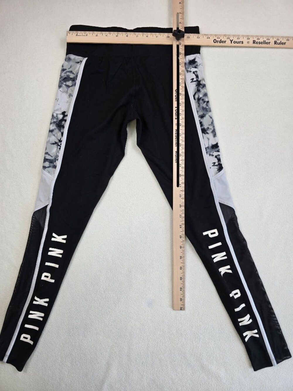 Pink Victorias Secret Ultimate Leggings Small Black & Marble Print - Picture 4 of 4